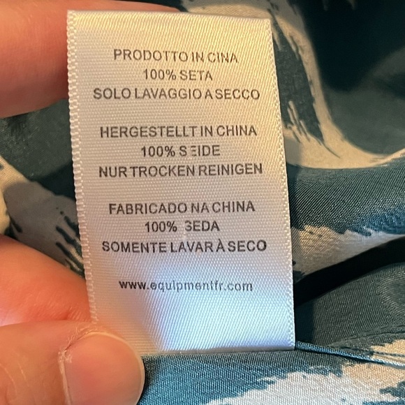 Equipment Silk Blue and White Halter Midi/Maxi Sundress Size Small - Picture 5 of 10